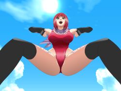  blush breasts female_only femsub fingerless_gloves gloves haigure happy_trance large_breasts leotard nel_zelpher pubic_hair red_hair short_hair solo star_ocean star_ocean_till_the_end_of_time tattoo thighhighs 