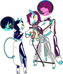 deer_girl deltarune kris_(deltarune) latex mask noelle_holiday shennanigma susie_(deltarune) tasque_manager