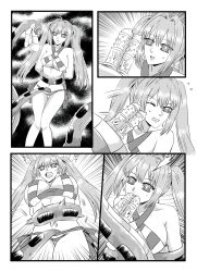  arms_behind_back bikini bondage coils comic crotch_rub dazed disney double_penis fate/grand_order fate_(series) fellatio femsub kaa kaa_eyes large_breasts long_hair monochrome nero_claudius_caesar_augustus_germanicus_(fate) nilanandita one_eye_open resisting restrained snake snake_penis the_jungle_book twintails 