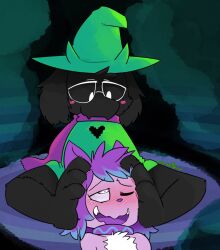  deltarune fangs feet foot_worship furry glowing glowing_eyes happy_trance hat heart heart_eyes horns hypnotic_feet kaitty_(kaittycat) kaittycat male_only maledom malesub non-human_feet open_mouth original paws ralsei smile spiral_eyes stepped_on symbol_in_eyes tongue 