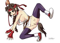  absurdres all_fours anal bottomless breasts butt_plug collar dog_pose empty_eyes fake_animal_ears fake_tail femsub happy_trance jonathan king_of_fighters leash long_hair nude pet_play ponytail sex sex_toy socks topless urination yuri_sakazaki 