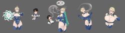  absurdres alien artoria_pendragon artoria_pendragon_(lancer) ben_10 black_hair black_sclera blonde_hair breasts cartoon_network choking cleavage clothed crossover eye_color_change facial_markings fate/grand_order fate_(series) femsub ghostfreak green_eyes grey_background large_breasts looking_at_viewer malesub ongcs123 possession purple_eyes ritsuka_fujimaru_(male) sequence simple_background 