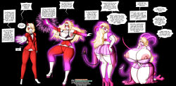  absurdres ass ass_expansion before_and_after bimbofication black_background blonde_hair bow_tie bra brain_drain breast_expansion breasts chains charlie_(hazbin_hotel) cleavage collar collarbone demon demon_girl dialogue dress_shirt erect_nipples femsub gloves glowing hair_growth hazbin_hotel high_heels horns huge_breasts kneeling leash lip_expansion lipstick long_hair makeup miniskirt nipples panties pants pink_lipstick red_sclera schinkn shirt skirt speech_bubble standing tagme text thick_thighs transformation underwear very_long_hair white_eyes white_skin 