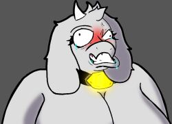 anouras brain_drain cleavage collar drool femsub furry goat_girl horns resisting stripper tears toriel_dreemurr undertale unfocused_eyes wall_eyed