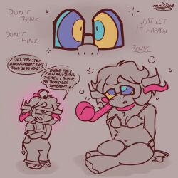  all_the_way_through bra choking cow_girl femsub furry glasses iris_(mesmirised) kaa_eyes mesmirised non-binary_sub original parasite spiral_eyes tentacles unaware underwear 