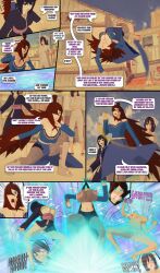 ayame_(naruto) breasts cleavage comic dogdog humiliation instant_loss lactation mei_terumi_(naruto) naruto_(series) scared shizune text 