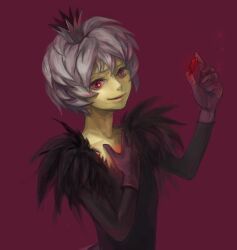 corruption crown crystal giharayohji gloves glowing hypnotic_object male_only malesub mytho_(princess_tutu) princess_tutu red_eyes smile solo white_hair