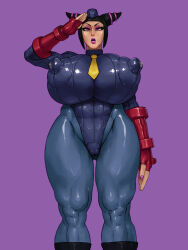  beret black_hair bodysuit breasts capcom comic drone empty_eyes female_only femsub instant_loss juri_han lactation large_breasts latex leotard military_hat military_uniform muscle_girl nipples rampage0118 saluting shadaloo_dolls short_hair standing standing_at_attention street_fighter tie 