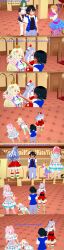  absurdres ash_ketchum black_eyes black_hair blonde_hair blue_eyes blue_hair breasts breasts_outside brown_eyes brown_hair clothed clown clown_girl confused daisy_(pokemon) dialogue english_text femsub food giselle_(pokemon) green_hair grey_eyes horokeu human_furniture lily_(pokemon) long_hair maid maid_headdress makeup maledom misty nintendo nipples orange_hair pokemon pokemon_(anime) red_hair short_hair shrunken_irises sisters statue text transformation tyra_(pokemon) undressing violet_(pokemon) 