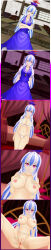 3d absurdres before_and_after bottomless breasts comic female_only femsub keine_kamishirasawa long_hair nipples nude pussy spread_legs standing standing_at_attention tagme teacher topless touhou uyunsyu_(manipper)