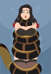 black_hair cherry_(mine-guy) choking coils disney femsub kaa kaa_eyes long_hair plsgts snake the_jungle_book