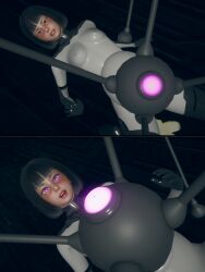  3d black_hair blush brown_eyes comic corruption cum cum_in_pussy dazed empty_eyes femsub gloves glowing_eyes high_heels honey_select_2 injection kneeling latex murochi-san opera_gloves parasite pink_eyes pregnant rubber short_hair small_breasts soldier_no.2_(murochi-san) tears thigh_boots thighhighs tight_clothing 