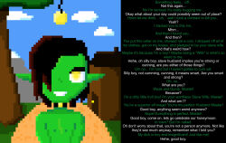androgynous black_hair coin collar elf_ears exhibitionism green_skin jjmayoboy_(manipper) male_only maledom malesub manip original pixel_art smile tagme text troll unaware yellow_eyes