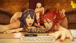 3d cordelia_(fire_emblem_awakening) crossed_legs cum dochaunt english_text fellatio femdom femsub fire_emblem fire_emblem_awakening grima_(fire_emblem_awakening) hypnotized_dom lucina maledom nintendo nude pet_play possession rape robin_(fire_emblem_awakening) sitting text