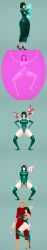  3d body_control chococookieman empty_eyes femsub fubuki_(one_punch_man) green_eyes haigure happy_trance large_breasts leotard maledom one_punch_man short_hair swimsuit 