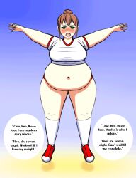  animated animated_gif artist_request bbw blush bouncing_breasts breasts empty_eyes exercise fat female_only femsub gym_uniform large_breasts manip mantra ponytail sleepyhead97_(manipper) solo text 