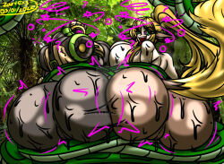  ass blonde_hair bottomless centaur centorea_shianus confused dazed disney femsub grey_skin huge_ass huge_breasts jungle kaa kaa_eyes light_skin monster_musume multiple_girls multiple_subs nude open_mouth orisa_(overwatch) outdoors overwatch ponytail pussy robot_girl signature smile sparkle spiral sweat symmetrical_docking the_jungle_book topless very_long_hair zarvex3 