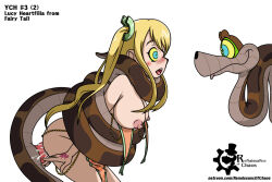  bestiality blonde_hair coils disney fairy_tail femsub happy_trance harem_outfit kaa large_breasts long_hair lucy_heartfilia maledom renaissanceofchaos snake snake_penis the_jungle_book tongue_out twintails 