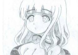 absurdres breasts coils coolguy1212 expressionless femsub girls_und_panzer greyscale hypnotic_eyes large_breasts long_hair monochrome open_mouth ring_eyes saori_takebe snake traditional