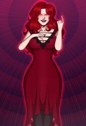 dress fangs female_only femdom original polmanning pov_sub red_eyes red_hair vampire vermillion_(di-molto)