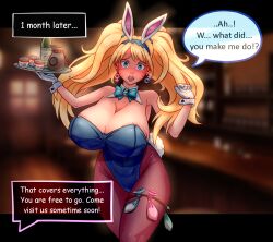  alternate_costume bimbofication blue_eyes blush bottle breasts bunny_ears bunny_girl bunnysuit clothed condom confused costume cuffs dialogue earrings embarrassed english_text fake_animal_ears feminization femsub fishnets genderswap gloves hourglass_figure huge_breasts male_pov naruko naruto_(series) naruto_uzumaki penemueart pov pov_dom speech_bubble text tray 