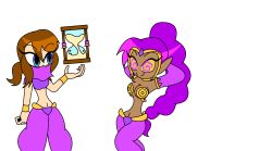 a_hat_in_time aged_up altered_common_sense alternate_costume alternate_hairstyle arm_warmers arms_above_head blue_eyes bra bracelet braid brown_hair choker clothed costume crossover dancer elf_ears eyebrows_visible_through_hair eyelashes female_only femdom femsub fractionation happy_trance harem_outfit hat_adult hat_kid hourglass_figure hypnoscream large_breasts long_hair memory_alteration navel ponytail purple_eyes purple_hair shantae shantae_(series) smile spiral_eyes tan_skin transparent_background veil very_long_hair wide_hips yellow_sclera