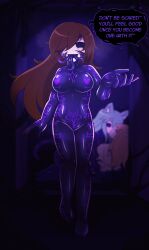  animal_ears blonde_hair breasts brown_hair character_request closed_eyes corruption dialogue english_text femsub heart hypnotized_dom kissing latex lazzysin long_hair looking_at_viewer multiple_girls multiple_subs nipples original possession pov pov_sub speech_bubble succubus tail tentacles text white_hair yuri 