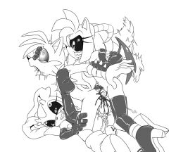 amy_rose anal black_sclera boots bottomless bunny_girl corruption cream_the_rabbit cum cum_in_ass demon_girl drool eye_roll fangs femdom fox_boy furry futa_with_male futadom futanari gloves greyscale group_sex hedgehog_futa hedgehog_girl kandlin latex malesub miles_tails_prower monochrome monster_girl nude open_mouth orgasm penis ring_eyes sex short_hair sonic_the_hedgehog_(series) succubus threesome tongue tongue_out topless unusual_cum