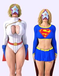  3d blonde_hair breasts cleavage_cutout dc_comics female_only femsub op-tron parasite power_girl skirt starro super_hero supergirl superman_(series) western 