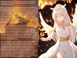 ai_art angel angel_girl caption caption_only cuddling dialogue female_only femdom hypnotic_eyes lying maindstealer_(manipper) novelai_(ai) original pov pov_sub text white_hair wings