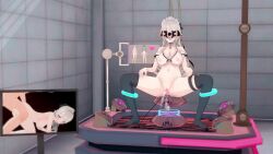  3d all_fours animated blue_eyes blush breasts bronya_zaychik cables choker cleavage clothed_exposure femsub grey_hair honkai_impact_3rd koikatsu! maid_headdress maledom monitor navel open_mouth pen_ire pussy_juice ribbon see-through sex sitting sound spread_legs tech_control thigh_boots thighhighs vaginal video virtual_reality visor 