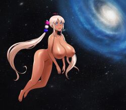  animated bangs barefoot bottomless breasts cleavage dark_skin female_only femsub floating hair_ornament happy_trance hololive hololive_english huge_breasts long_hair nipples nude open_mouth sana_tsukumo shinzu solo sound spiral_eyes symbol_in_eyes topless twintails very_long_hair video virtual_youtuber 