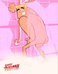 alankaalover_(manipper) blonde_hair bottomless danny_phantom_(series) dash_baxter dazed erection happy_trance kaa_eyes male_only malesub manip nickelodeon nude penis short_hair shower topless western