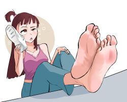 akko_kagari altered_perception brown_hair feet femsub glatu little_witch_academia spiral_eyes