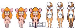 blonde_hair bottomless breasts bunny_girl chip_n_dale_rescue_rangers disney female_only femsub furry gadget_hackwrench lola_bunny looney_tunes mouse_girl mr.e nude pixel_art pussy space_jam standing standing_at_attention topless western