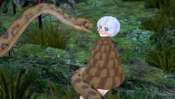3d asphyxiation bikini blue_lipstick breasts cleavage coils disney femsub happy_trance jungle kaa kaa_eyes koikatsu! large_breasts large_hips lipstick long_hair maledom mrkoiru outdoors ping ponytail rwby scars side_ponytail silver_hair smile snake swimsuit the_jungle_book weiss_schnee