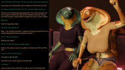  3d caption dialogue femsub furry humor manip original scalie snake_girl stage_hypnosis story text thalarynth_(manipper) unaware 