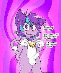bell bell_collar bottomless cat_boy collar denial drool erection furry kaitty_(kaittycat) kaittycat male_only malesub nude original penis precum resisting solo spiral_eyes symbol_in_eyes text topless trembling