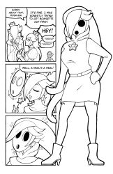 bowsette comic consensual humor jesturia mask multiple_girls new_super_mario_bros._u_deluxe nintendo princess princess_peach princess_rosalina royalty shyguy speech_bubble super_mario_bros. text