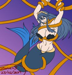  animated animated_gif arms_above_head blue_eyes blue_hair bondage bra breasts cleavage crown empty_eyes femsub fire_emblem fire_emblem_awakening fish_girl hypnotic_light hypnotic_orb jewelry large_breasts lucina mermaid midriff nintendo open_mouth princess solo tentacles underwear very_long_hair zarvex3 
