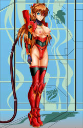 asuka_langley_soryu blue_eyes breasts empty_eyes expressionless female_only femsub high_heels neon_genesis_evangelion robot robotization sigfried028 solo standing standing_at_attention tagme tech_control topless transformation 