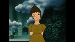  animated animated_gif blue_eyes brown_hair dazed dress expressionless femsub jack_and_the_beanstalk_(1974) princess_margaret screencast short_hair 