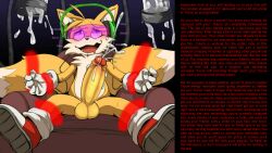  artist_request caption cum erection furry handsfree_ejaculation happy_trance headphones hypnotic_audio makemeyours_(manipper) male_only malesub manip miles_tails_prower milking_machine penis resisting restrained sonic_the_hedgehog_(series) text visor 
