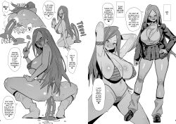  absurdres altered_common_sense alternate_costume anal armpits arms_above_head before_and_after bikini breasts cleavage comic dildo erect_nipples femsub greyscale hard_translated huge_breasts humiliation miniskirt original prostitution reika_fujiwara_(velzhe) school_uniform sex sex_toy sideboob skirt squirting text translated v velzhe 