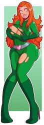 bimbofication bodysuit breast_expansion breasts femsub large_breasts long_hair red_hair sam solo tagme totally_spies wrenzephyr2