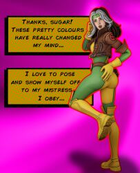  3d ass comic exhibitionism femdom femsub hand_on_head marvel_comics rogue saltygauntlet text x-men 