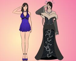  black_hair character_request empty_eyes femsub final_fantasy final_fantasy_vii final_fantasy_x katsiika large_breasts long_hair lulu tifa_lockhart 