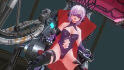 3d armor beam blush boots brain_drain cameltoe chair cleavage corruption crotch_tattoo custom_maid_3d_2 dfish303 drool fate/grand_order fate_(series) female_only femsub garter gloves high_heels leotard mashu_kyrielight navel open_mouth opera_gloves purple_hair restrained see-through short_hair sitting solo spread_legs tattoo tears tech_control thigh_boots thighhighs tongue tongue_out visor
