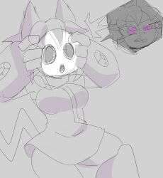  breasts cat_ears cat_girl cat_tail clothed corruption crossover defeated furry gameoverse hypnotic_mask kit_bodega_(gameoverse) mask monochrome nintendo possession rakuma-imp shyguy speech_bubble spiralwash_eyes tail transformation 