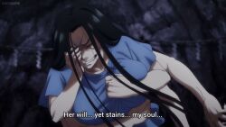 animated aura black_hair breasts brother_and_sister dara-san_of_the_reiwa_era femdom femsub huge_breasts long_hair multiple_arms naga_girl official possession shirt sisters snake_girl sound subtitled text topless very_long_hair video